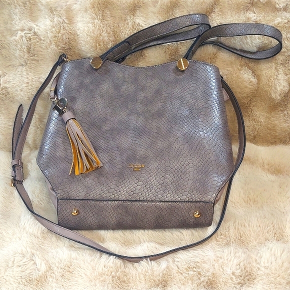 Dune London 3 Strap Zippered Snakeskin Luxury Bucket Handbag - Picture 1 of 9